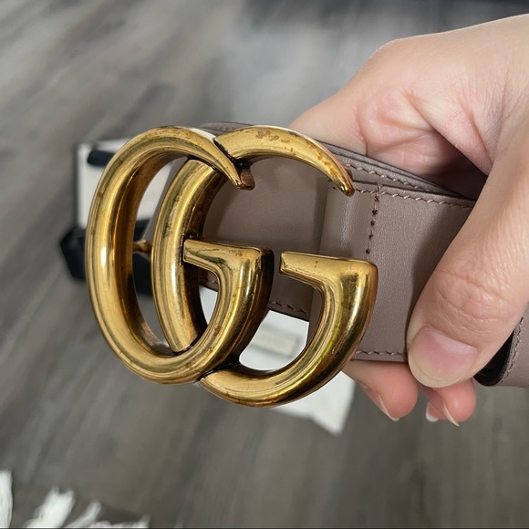 Authentic Gucci GG Marmont Belt - Dusty Pink - Picture 3 of 11